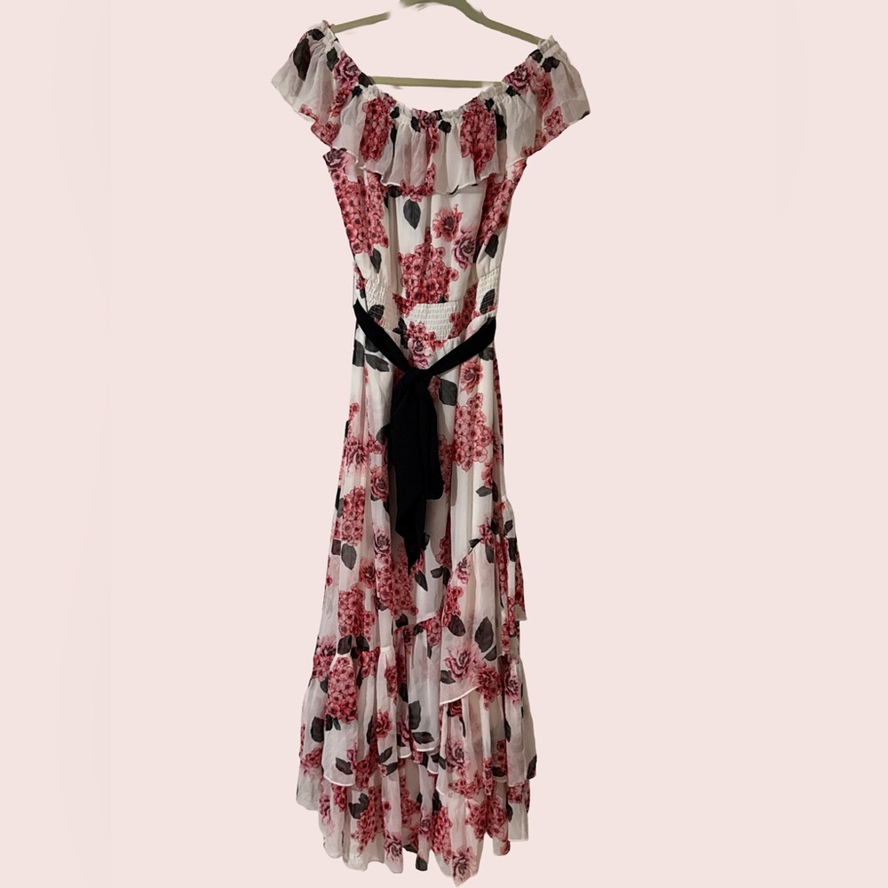 White House Black Market Off the Shoulder Floral Long Dress XL